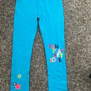 Cat & Jack Blue Leggings with Decorative Graphics